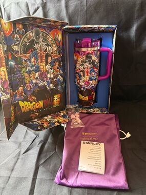 New Stanley 40oz Special Edition Dragon Ball Tumbler Dust Bag Box Straw Topper